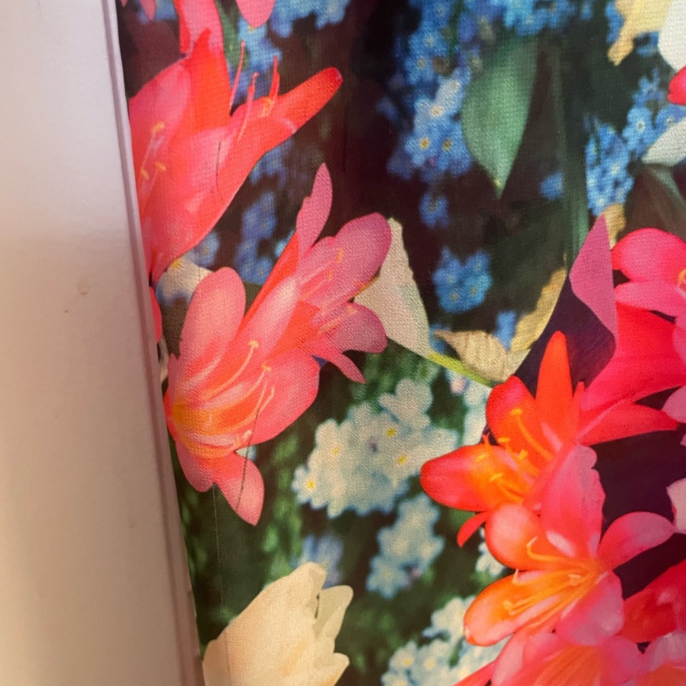 Bright & Vibrant Sheer,Unlined Floral Maxi Tank Dress, Side Zip. Stunning! - Picture 5 of 13